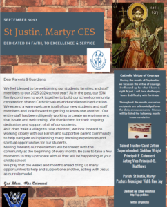 SEPTEMBER 2023 – St Justin, Martyr CES Newletter