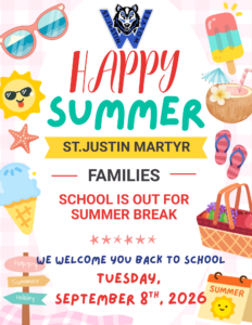 End of Summer Message & Back to School Date